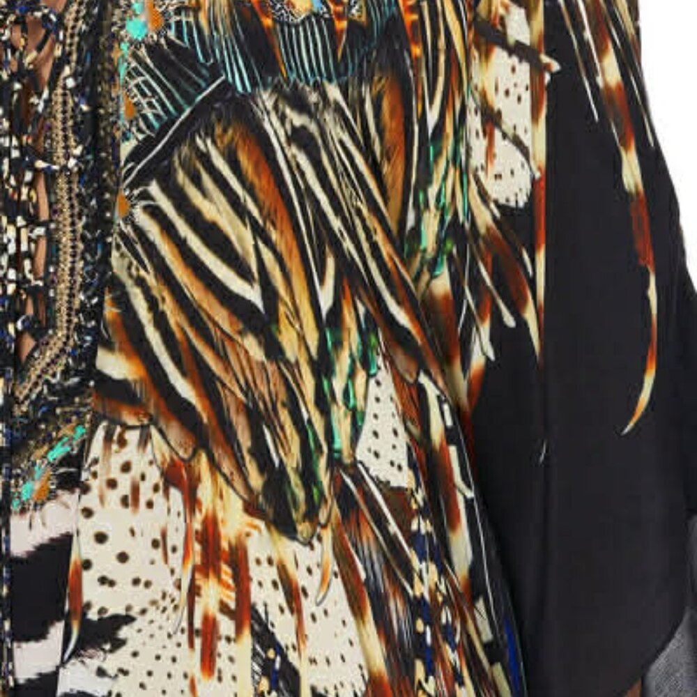 CAMILLA Lost Paradise Silk Short Lace Up Kaftan | Crystal Embellished | $549 - Picture 12 of 12